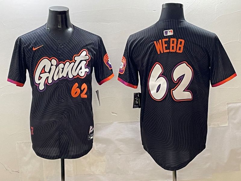 Men San Francisco Giants #62 Webb Black Joint Name Nike 2025 MLB Jersey style 20->san diego padres->MLB Jersey